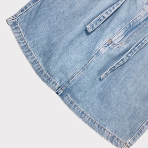 HOLLISTER Ultra High Rise Tie Waist Denim Skirt Size 28 - Picture 6 of 12